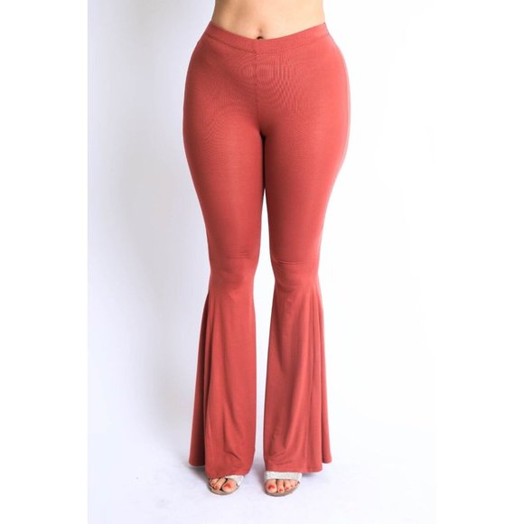 Women's Buttery Soft High Waisted Wide Leg Flared Bell Bottom Pants Yoga Dance - Picture 9 of 10